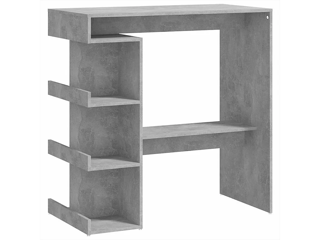 Bartafel met opbergrek 100x50x101,5 cm bewerkt hout betongrijs
