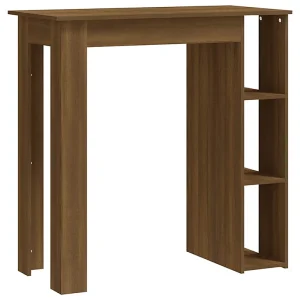 Bartafel met schap 102x50x103,5 cm bewerkt hout bruin eiken Bartafel met schap 102x50x103,5 cm bewerkt hout bruin eiken