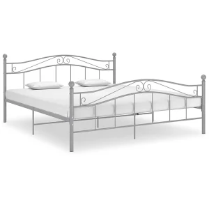 Bedframe metaal grijs 160×200 cm Bedframe metaal grijs 160×200 cm