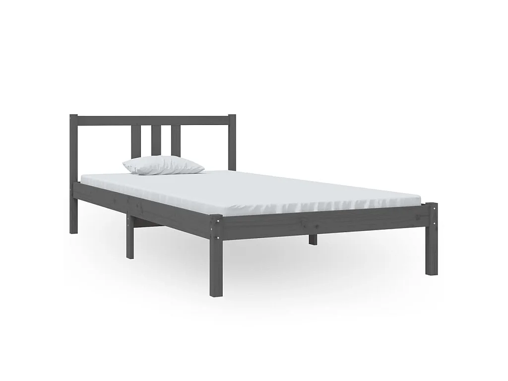 Bedframe massief hout grijs 100x200 cm