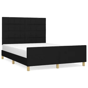Bedframe zonder matras stof zwart 140×200 cm Bedframe zonder matras stof zwart 140×200 cm