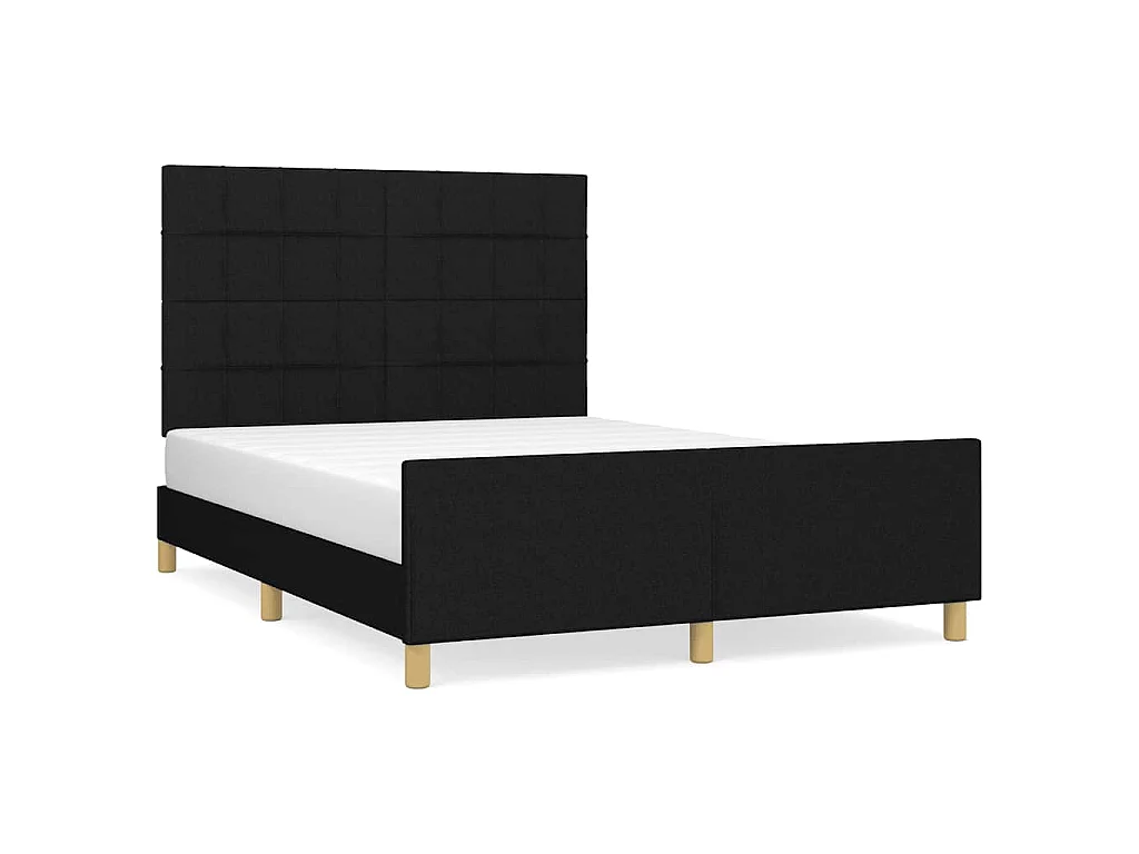 Bedframe zonder matras stof zwart 140x200 cm