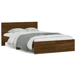 Bedframe met hoofdeinde bruin eikenkleur 120×200 cm Bedframe met hoofdeinde bruin eikenkleur 120×200 cm