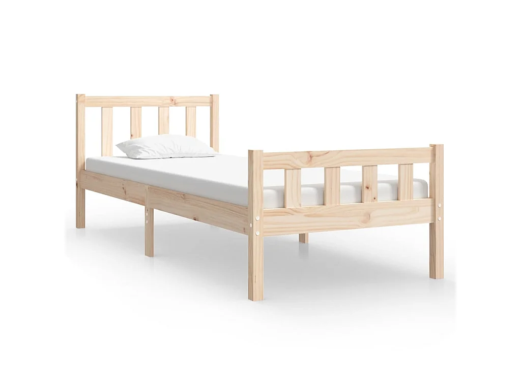 Bedframe massief hout 75x190 cm