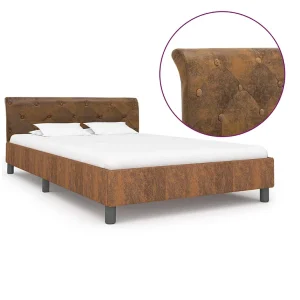 Bedframe kunstsuède bruin 120×200 cm Bedframe kunstsuède bruin 120×200 cm