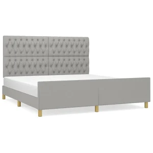 Bedframe zonder matras stof lichtgrijs 180×200 cm Bedframe zonder matras stof lichtgrijs 180×200 cm