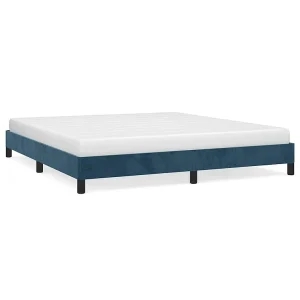 Bedframe zonder matras 160×200 cm fluweel donkerblauw Bedframe zonder matras 160×200 cm fluweel donkerblauw