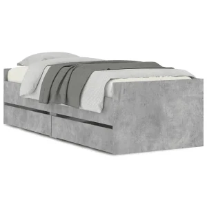 Bedframe met lades betongrijs 90×200 cm Bedframe met lades betongrijs 90×200 cm