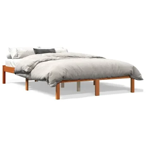 Bedframe zonder matras massief grenenhout wasbruin 140×200 cm Bedframe zonder matras massief grenenhout wasbruin 140×200 cm