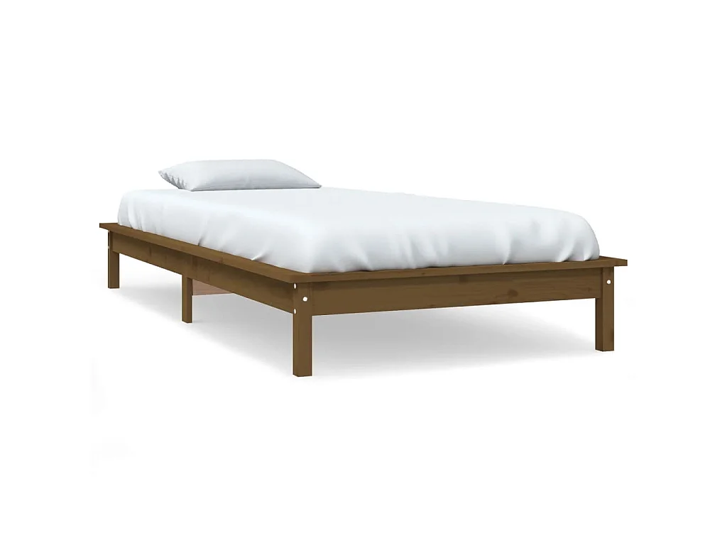 Bedframe massief grenenhout honingbruin 90x190 cm