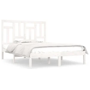 Bedframe zonder matras massief grenenhout wit 140×190 cm Bedframe zonder matras massief grenenhout wit 140×190 cm