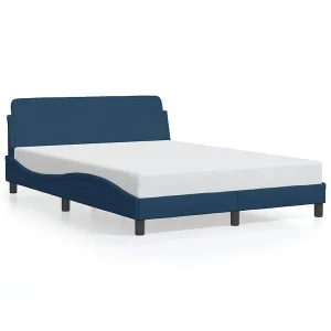 Bedframe met hoofdeinde "Dover" 120×200 cm stof blauw Bedframe met hoofdeinde "Dover" 120×200 cm stof blauw