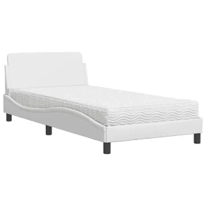 Bed met matras "Dover" kunstleer wit 100×200 cm Bed met matras "Dover" kunstleer wit 100×200 cm