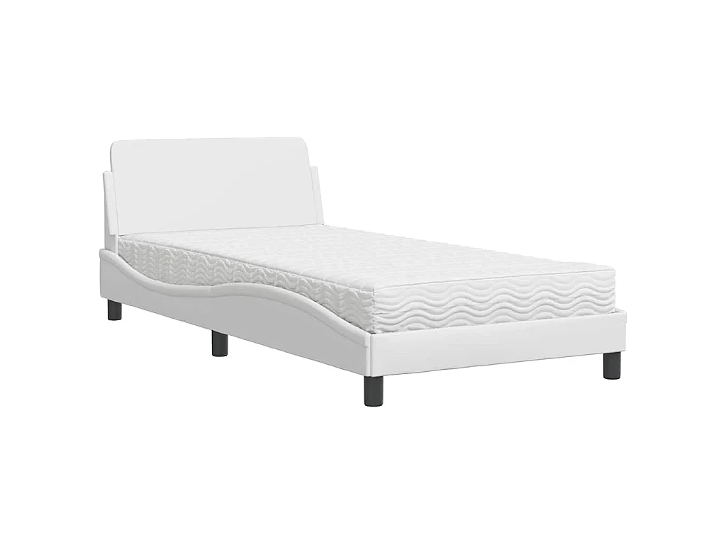 Bed met matras "Dover" kunstleer wit 100x200 cm