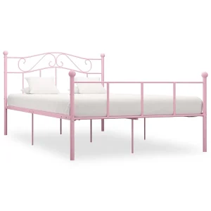 Bedframe metaal roze 160×200 cm Bedframe metaal roze 160×200 cm
