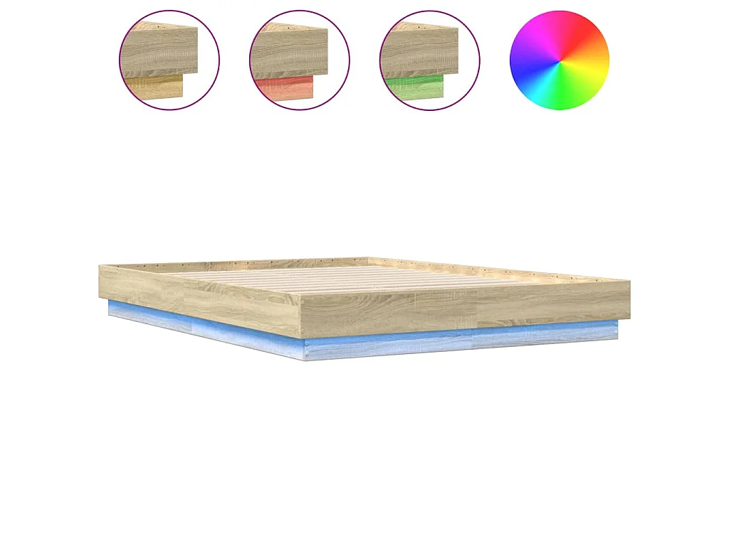 Bedframe met LED-verlichting sonoma eikenkleurig 160x200 cm