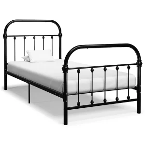 Bedframe metaal zwart 100×200 cm Bedframe metaal zwart 100×200 cm
