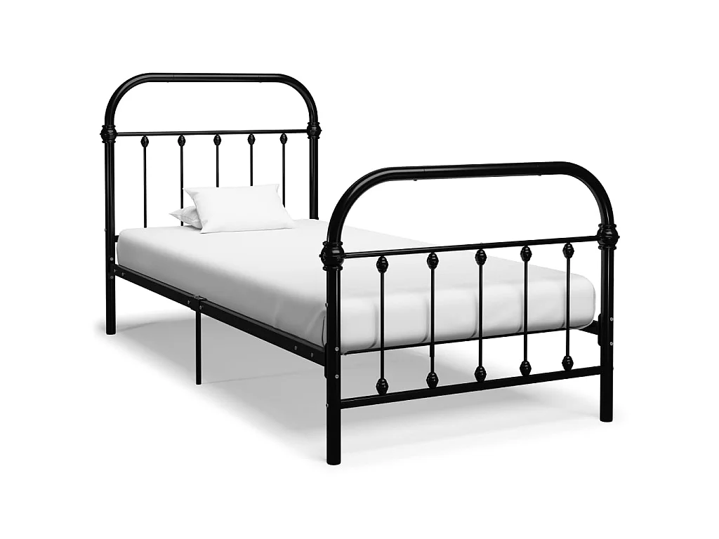 Bedframe metaal zwart 100x200 cm
