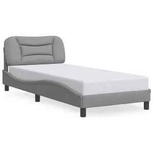 Bedframe zonder matras "Hvar" 90×200 cm stof lichtgrijs Bedframe zonder matras "Hvar" 90×200 cm stof lichtgrijs