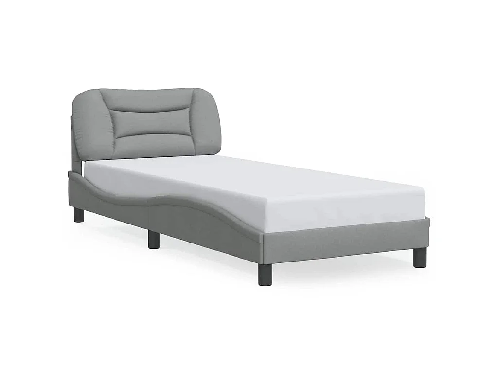 Bedframe zonder matras "Hvar" 90x200 cm stof lichtgrijs