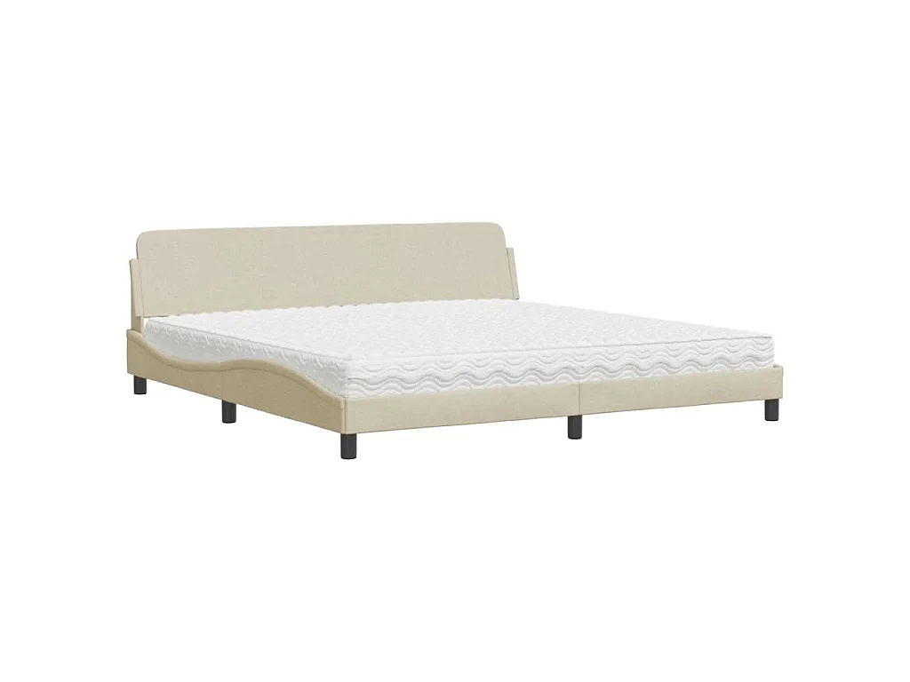 Bed met matras "Dover" stof crèmekleurig 200x200 cm
