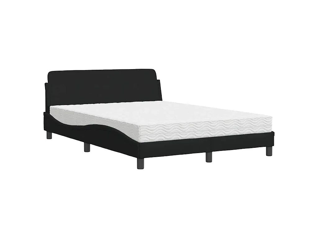 Bed met matras "Dover" stof zwart 120x200 cm
