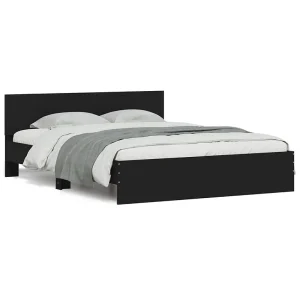Bedframe met hoofdeinde zwart 150×200 cm Bedframe met hoofdeinde zwart 150×200 cm