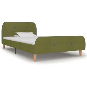 Bedframe stof groen 90×200 cm