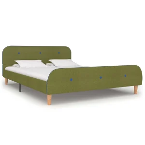 Bedframe stof groen 140×200 cm