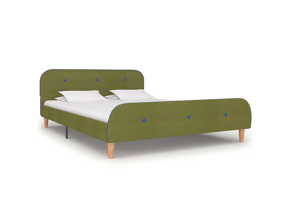 Bedframe stof groen 140x200 cm