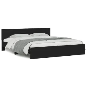 Bedframe met hoofdeinde zwart 180×200 cm Bedframe met hoofdeinde zwart 180×200 cm