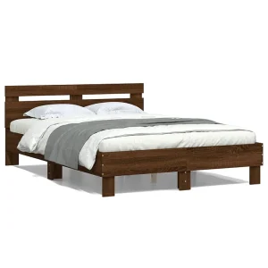 Bedframe met hoofdeinde bruin eikenkleur 120×190 cm Bedframe met hoofdeinde bruin eikenkleur 120×190 cm