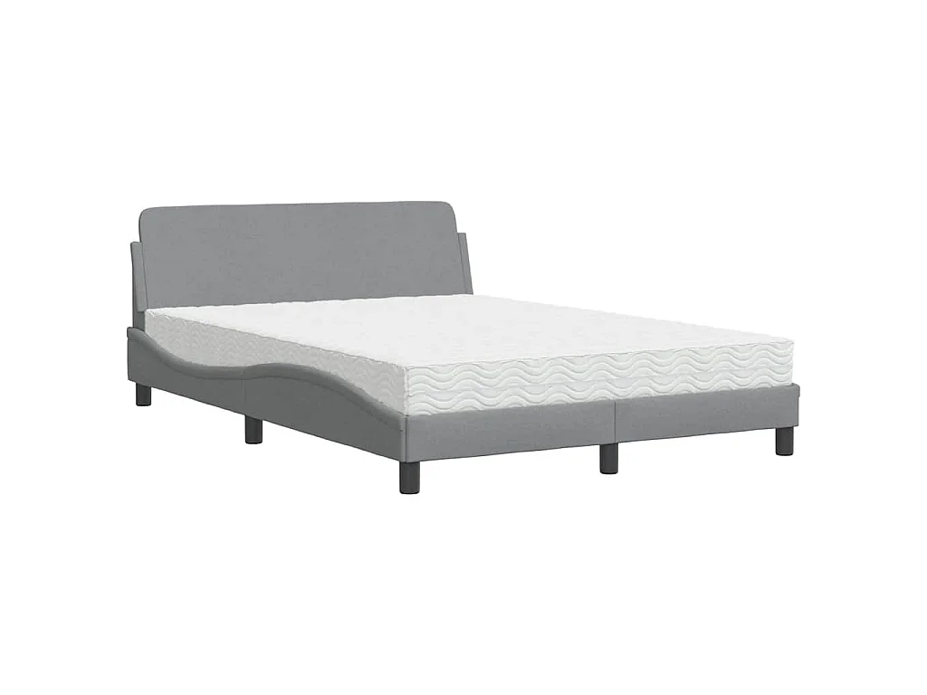 Bed met matras "Dover" stof lichtgrijs 120x200 cm