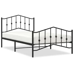 Bedframe met hoofd- en voeteneinde metaal zwart 100×200 cm Bedframe met hoofd- en voeteneinde metaal zwart 100×200 cm