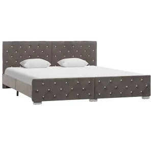 Bedframe fluweel grijs 180×200 cm Bedframe fluweel grijs 180×200 cm
