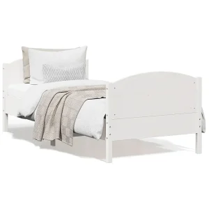 Bedframe zonder matras massief grenenhout wit 90×200 cm Bedframe zonder matras massief grenenhout wit 90×200 cm