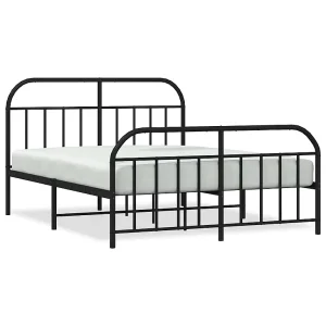 Bedframe met voetbord zonder matras metaal zwart 180×200 cm Bedframe met voetbord zonder matras metaal zwart 180×200 cm