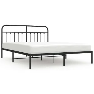 Bedframe met hoofdbord metaal zwart 183×213 cm Bedframe met hoofdbord metaal zwart 183×213 cm