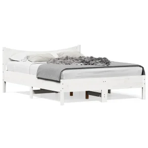 Bedframe zonder matras massief grenenhout wit 140×200 cm Bedframe zonder matras massief grenenhout wit 140×200 cm