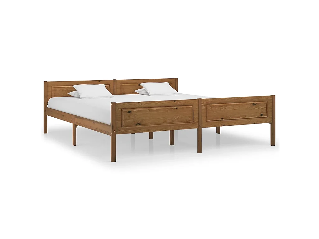 Bedframe massief grenenhout honingbruin 180x200 cm