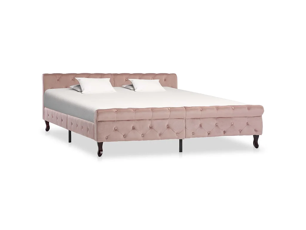 Bedframe fluweel roze 180x200 cm