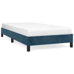 Bedframe zonder matras 90×190 cm fluweel donkerblauw Bedframe zonder matras 90×190 cm fluweel donkerblauw