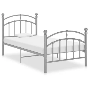 Bedframe metaal grijs 90×200 cm Bedframe metaal grijs 90×200 cm
