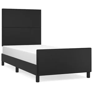 Bedframe met hoofdbord kunstleer zwart 100×200 cm