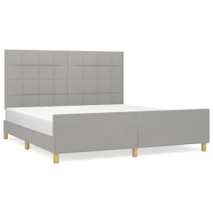 Bedframe zonder matras stof lichtgrijs 180×200 cm Bedframe zonder matras stof lichtgrijs 180×200 cm