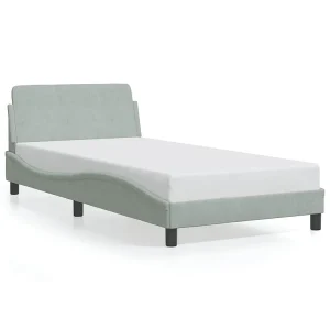Bedframe "Dover" 100×200 cm fluweel lichtgrijs Bedframe "Dover" 100×200 cm fluweel lichtgrijs