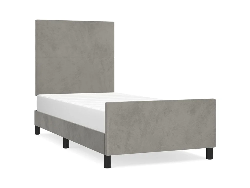 Bedframe zonder matras 90x190 cm fluweel lichtgrijs