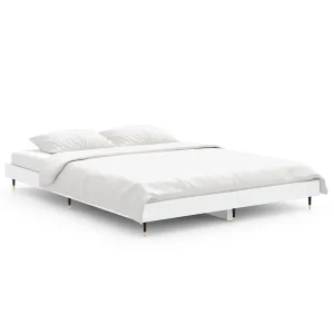 Bedframe LED massief hout wit 140×190 cm Bedframe LED massief hout wit 140×190 cm