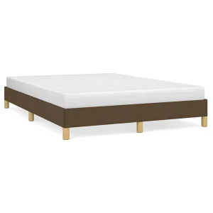 Bedframe zonder matras stof donkerbruin 160×200 cm Bedframe zonder matras stof donkerbruin 160×200 cm