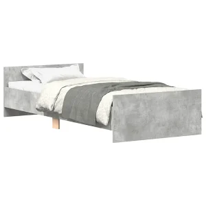 Bedframe bewerkt hout betongrijs 90×200 cm Bedframe bewerkt hout betongrijs 90×200 cm